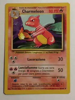 Pokemon Card Base Set Italian Charmeleon 4/102. Vintage. WoTC. - Image 1