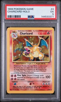 Pokemon Card TCG Charizard 4/102 Base Set 1999 Holo Rare Vintage WOTC PSA 5 - Image 3