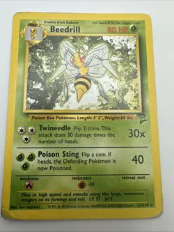 Vintage Pokemon Card Beedrill Base Set 1999 - Image 1