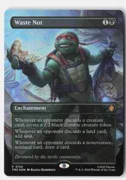 Waste Not (Borderless) P Foil Commander: Teenage Mutant Ninja Turtles 132 NM - Image 1