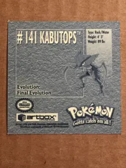 Pokemon 1999 Artbox Series 1 Stickers Kabutops 141. FREE SHIPPING! - Image 2