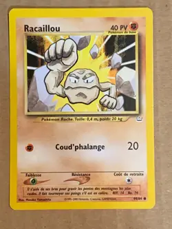 Pokemon Card French Neo Revelation Geodude 44/64. Racaillou Vintage - Image 1