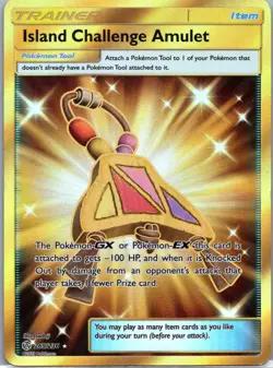 Island Challenge Amulet 265/236 Holo Gold Secret Rare Pokemon Cosmic Eclipse - Image 1