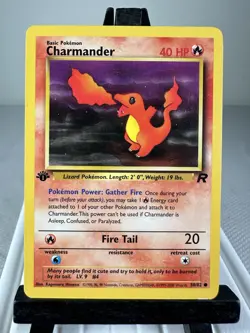 Pokemon TCG Charmander 50/82 Common Team Rocket 1st Edition LP - Image 1