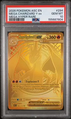 2026 POKEMON ASC EN-ASCENDED HEROES MEGA HYPER RARE MEGA CHARIZARD Y EX PSA 10 - Image 1