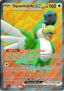 Squawkabilly ex 247/193 Ultra Rare Paldea Evolved Pokemon Near Mint - Image 1