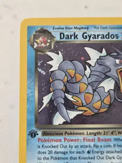 Pokemon Dark Gyarados Holo Rare Team Rocket 8/82 1st Edition Kagemaru Himeno - Image 2