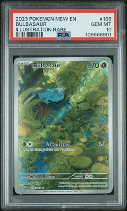2023 POKEMON MEW EN-151 ILLUSTRATION RARE #166 BULBASAUR PSA 10 - Image 1