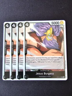4x OP09-086 Jesus Burgess R Playset - One Piece Card Game TCG - English - Image 1