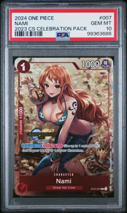 Nami One Piece 2024 Foil 2023 CS Celebration Pack Promo English ST01-007 PSA 10 - Image 1