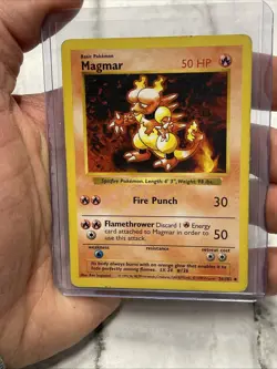 Magmar 36/102 Shadowless - Base Set Unlimited Uncommon - Pokemon TCG Card MP+ - Image 1