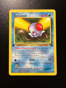 Pokemon Card 1st Edition Fossil Tentacool 56/62. WoTC Vintage. - Image 1