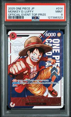 PSA9 Luffy One Piece Card Game ST21-014 SR Flagship Japanese Promo Card - Image 1