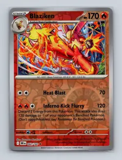 Blaziken 042 2025 Pokemon Destined Rivals Reverse Holo Rare Card NM+ (b) - Image 1
