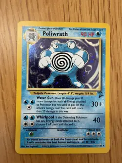 Pokemon Poliwrath Base Set 2 Holo Rare 15/130 - Image 1