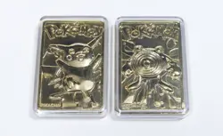 Pikachu Poliwhirl 1999 Pokemon 23K Gold-Plated Burger King Trading Card Case COA - Image 1