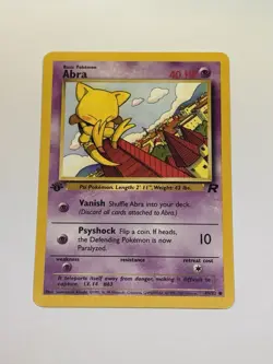 Abra 49/82 1st Edition Team Rocket Rare WOTC Vintage TCG Pokemon Card NM - Image 1