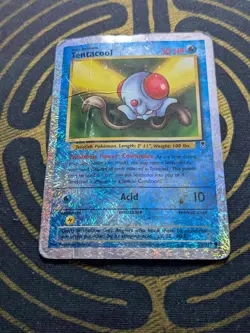 Tentacool 96/110 Legendary Collection Reverse Holo Damaged Pokemon Card - Image 1