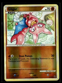 Gligar 49/90 HGSS Undaunted Reverse Holo Common Pokemon - Image 1