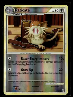 Raticate 34/90 HGSS Undaunted Reverse Holo Uncommon Pokemon - Image 1