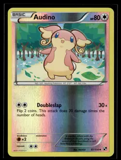Audino 87/114 Black & White Reverse Holo Uncommon Pokemon - Image 1