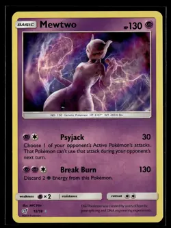 Mewtwo 12/18 Detective Pikachu Rare Ultra Pokemon - Image 1