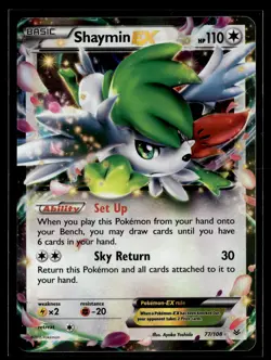 Shaymin EX 77/108 Roaring Skies Rare EX Holo Pokemon - Image 1