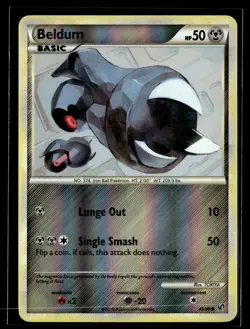 Beldum 43/90 HGSS Undaunted Reverse Holo Common Pokemon - Image 1