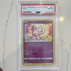 Pokemon TCG Mew Celebrations 011/025 Holo Rare PSA 8 Graded NM - Image 1