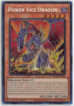 Blazing Dominion Secret Rare BLZD-EN002 Power Vice Dragon - Image 1