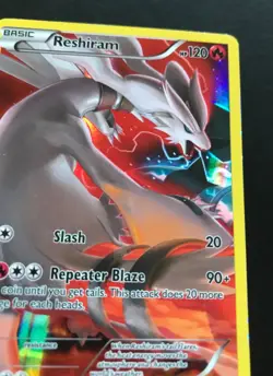 Reshiram XY74 XY PROMO RARE HOLO Pokemon Card FULL ART Shiny Near Mint - Image 4