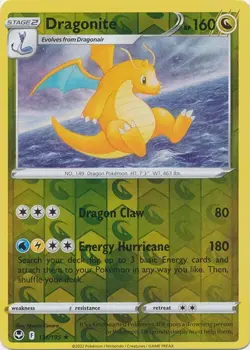Dragonite 131/195 Reverse Holo Silver Tempest Pokemon Card LP - Image 1