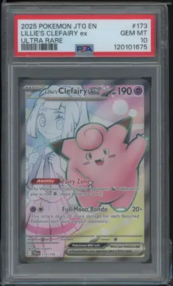 PSA 10 Lillie's Clefairy EX FA Journey Together 173/159 Pokemon TCG Graded Card - Image 1