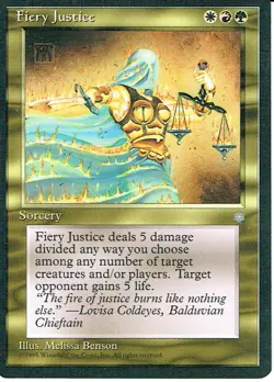 MAGIC THE GATHERING ICE AGE GOLD FIERY JUSTICE - Image 1