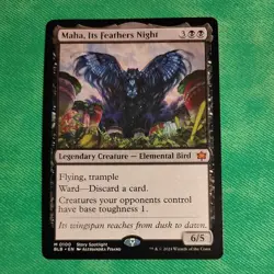 Maha, Its Feathers Night Mythic Legendary Creature Black MTG Bloomburrow 0100 - Image 1
