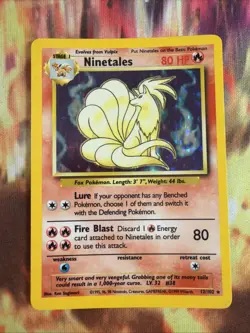 Pokemon TCG Ninetales Holo Unlimited Holo Rare Card Base Set 12/102 - Image 1