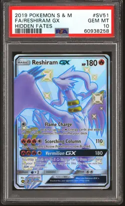 Pokemon Hidden Fates Shiny Vault Reshiram GX SV51/SV94 PSA 10 GEM MINT - Image 1