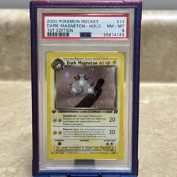 00’ POKEMON TEAM ROCKET FIRST EDITION #11/82 DARK MAGNETON HOLO PSA 8 - Image 1