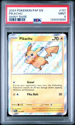 2024 POKEMON PAF EN-PALDEAN FATES SHINY RARE #131 PIKACHU PSA 9 - Image 1