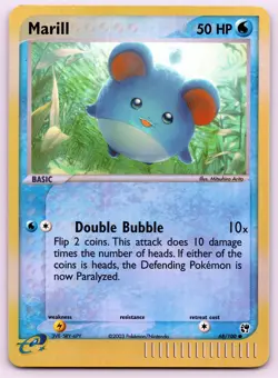 Marill 68/100 Common Sandstorm Pokemon Reverse Holo 2003 NM - Image 1