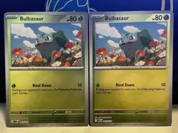 (Set Of 2) Pokemon Mega Evolution Reverse Holo Card - Bulbasaur (001/132) - Image 1