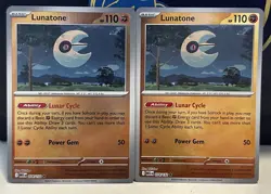 (Set Of 2) Pokemon Mega Evolution Reverse Holo Card - Lunatone (074/132) - Image 1