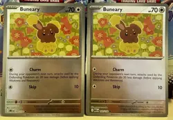 (Set Of 2) Pokemon Mega Evolution TCG Reverse Holo Foil Card - Buneary (107/132) - Image 1