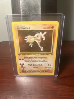 1999 Pokemon TCG Holo Rare Hitmonlee 7/62 Fossil Set First Edition - Image 1