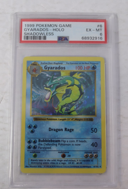 PSA 6 Gyarados Holo 6/102 Shadowless Base Set 1999 Pokemon Card - Image 1