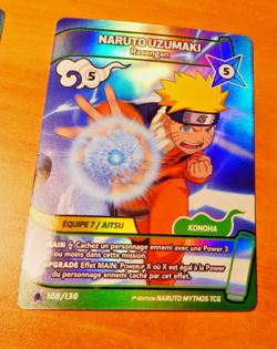 NARUTO MYTHOS 1ST ED EDITION CARD GAME HOLO CARTE RARE UZUMAKI 108/130 FR NM C - Image 1