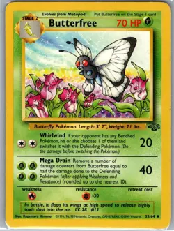Butterfree 33/64 Non Holo Jungle - Pokemon Card - LP - Image 1