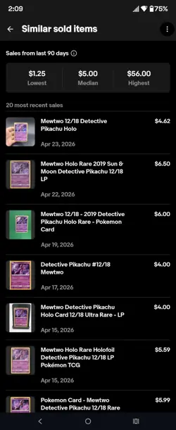 Holo Mewtwo 12/18 Detective Pikachu Pokemon TCG Pokemon 2019 Card - Image 3