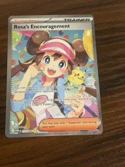 ROSA'S ENCOURAGEMENT Trainer Supporter Full Art Holo 123/088 NM Fresh Pokemon - Image 1