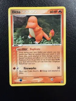 Pokemon Ditto (Charmander) 61/113 Common EX Delta Species Regular MP - Image 1
